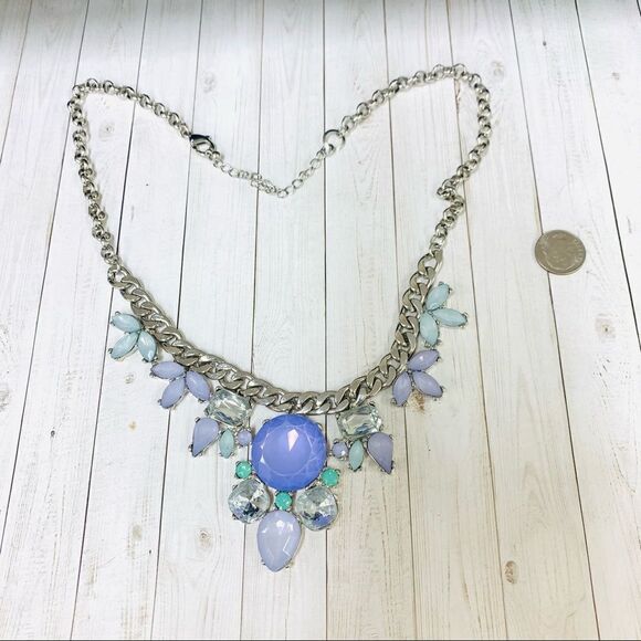 Lavender Crystals Statement Necklace - Picture 1 of 3